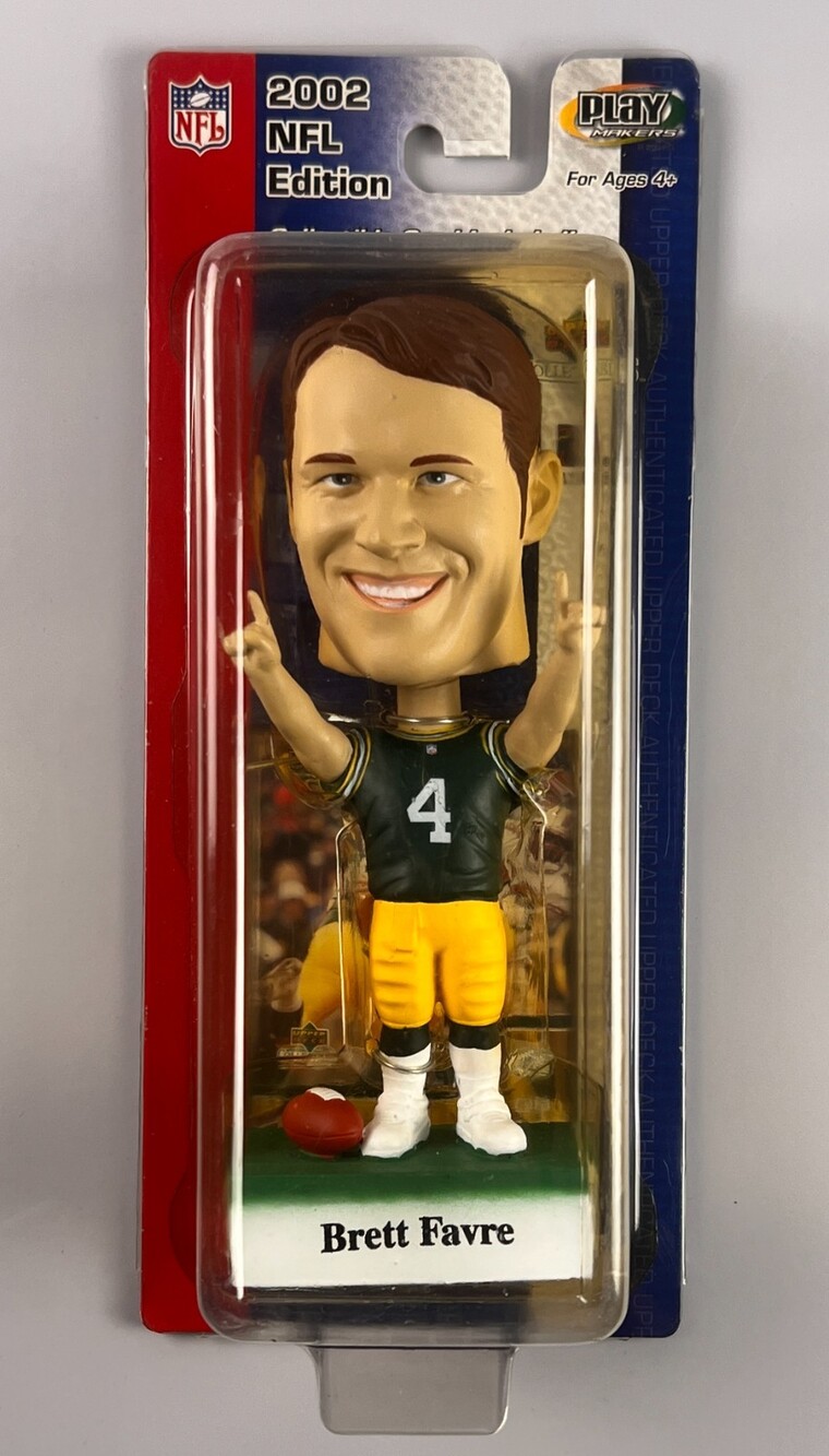 Vintage 2002 NFL Edition Brett Favre Bobble Head PlayMakers Upper Deck